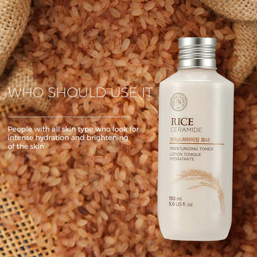 The Face Shop Rice & Ceramide Moisturizing Face Toner Enriched With Rice Extracts To Brighten The Skin | Suits All Skin Types |Hydrating Face Toner For Glowing Skin, Korean Skin Care products,150ml
